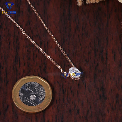 1.07 TDW Oval Cut Diamond Solitaire Pendant with Chain