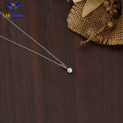 0.30 TDW Round Cut Diamond Solitaire Pendant with Chain