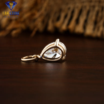 1.08 TDW Pear Cut Diamond Solitaire Pendant