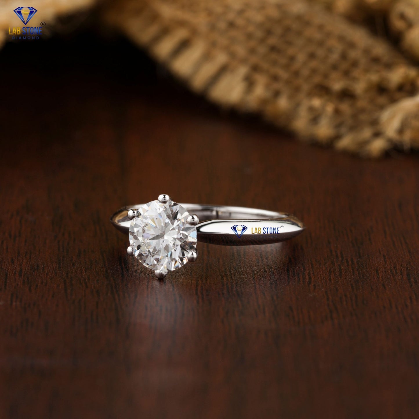 2.01 TDW Round Cut Women’s Solitaire Diamond Ring