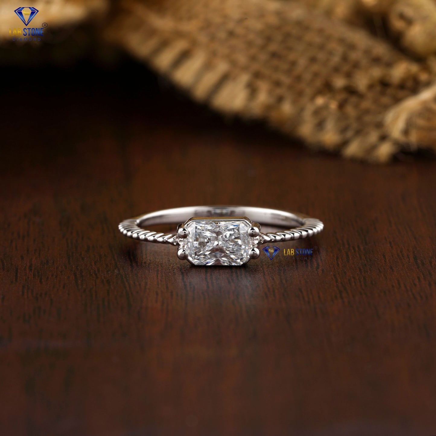 0.93 TDW Radiant Cut Women’s Solitaire Diamond Ring