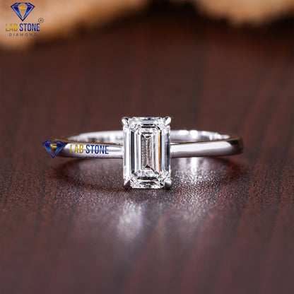 1.00 TDW Emerald Cut Diamond Women’s Solitaire Ring