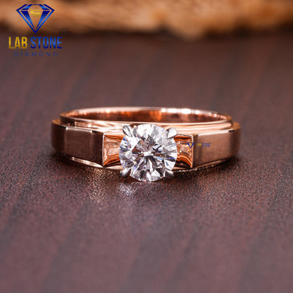 1.00 TDW Round Cut Diamond Solitaire Engagement Ring