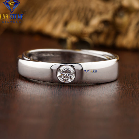 0.36 TDW Round Cut Diamond Solitaire Ring