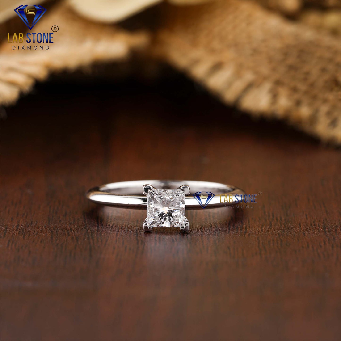 0.75 TDW Princess Cut Women’s Diamond Solitaire Ring