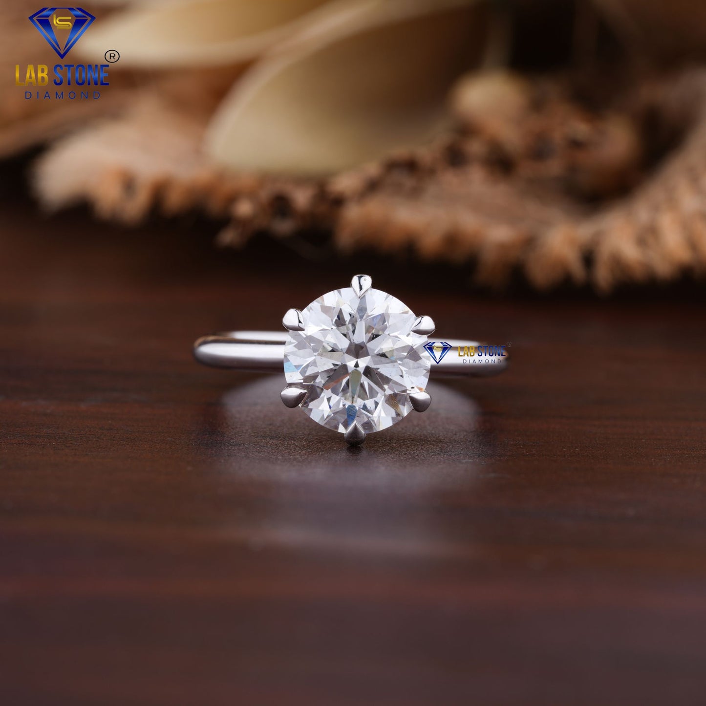 2.69 TDW Round Brilliant Cut Diamond Solitaire Ring