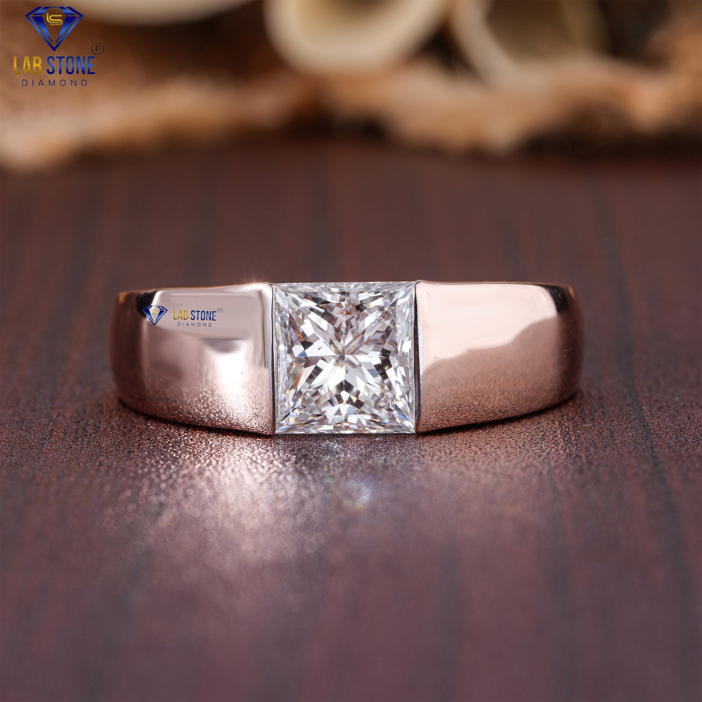 1.17 TDW Princess Cut Men’s Diamond Solitaire Ring