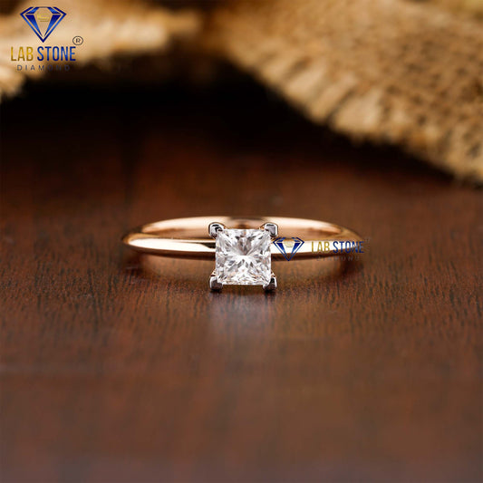 0.75 TDW Princess Cut Women’s Diamond Solitaire Ring