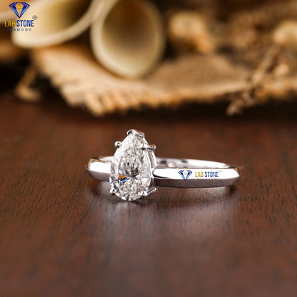0.97 TDW Pear Cut Women’s Solitaire Diamond Ring