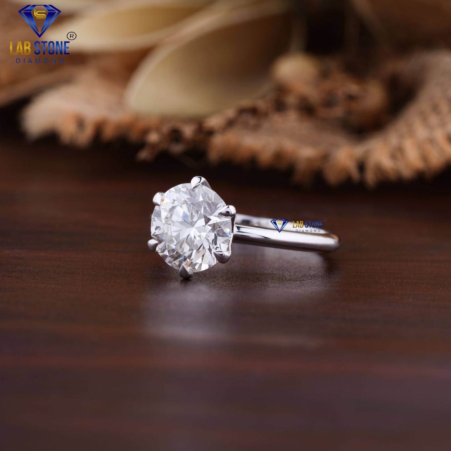 2.69 TDW Round Brilliant Cut Diamond Solitaire Ring