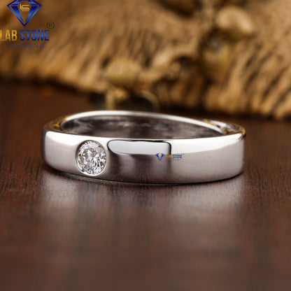 0.36 TDW Round Cut Diamond Solitaire Ring