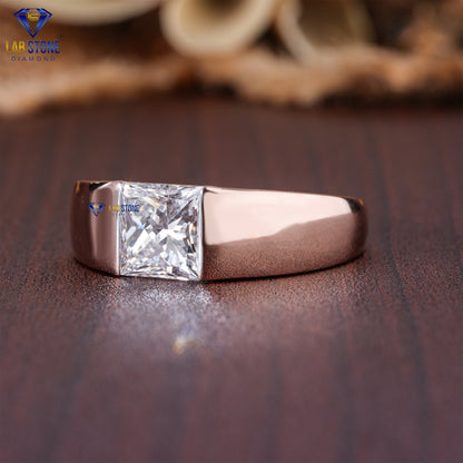 1.17 TDW Princess Cut Men’s Diamond Solitaire Ring