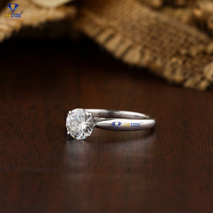 1.18 TDW Round Cut Women’s Solitaire Diamond Ring