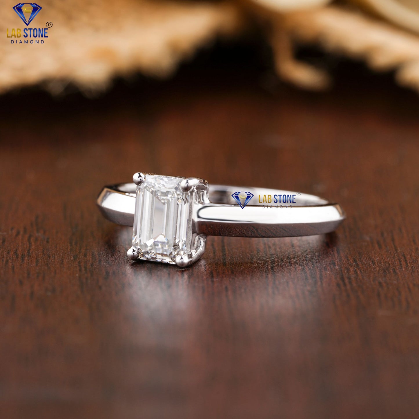 0.85 TDW Emerald Cut Women’s Solitaire Diamond Ring