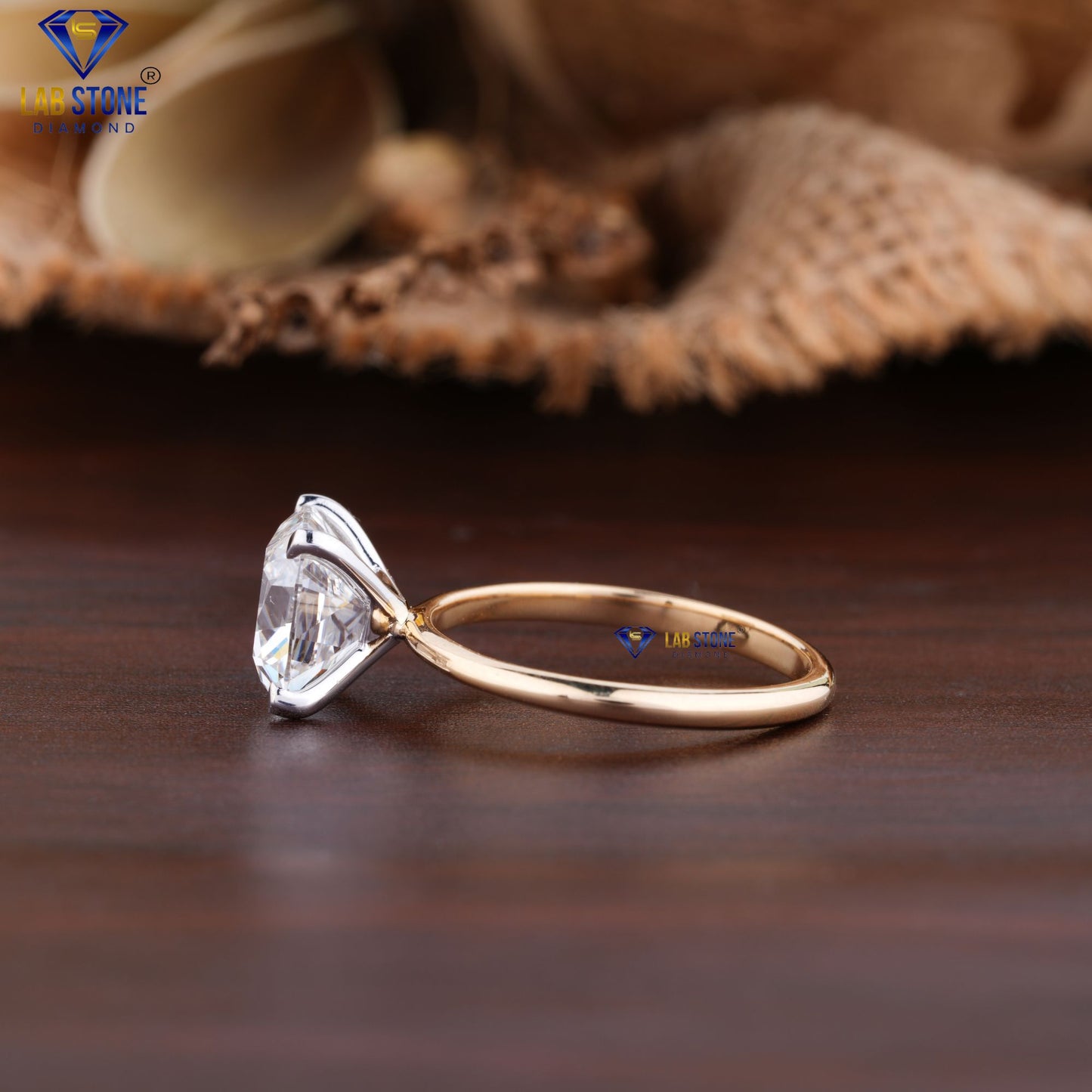 3.05 TDW Cushion Cut Diamond Solitaire Ring