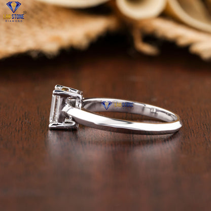 0.85 TDW Emerald Cut Women’s Solitaire Diamond Ring