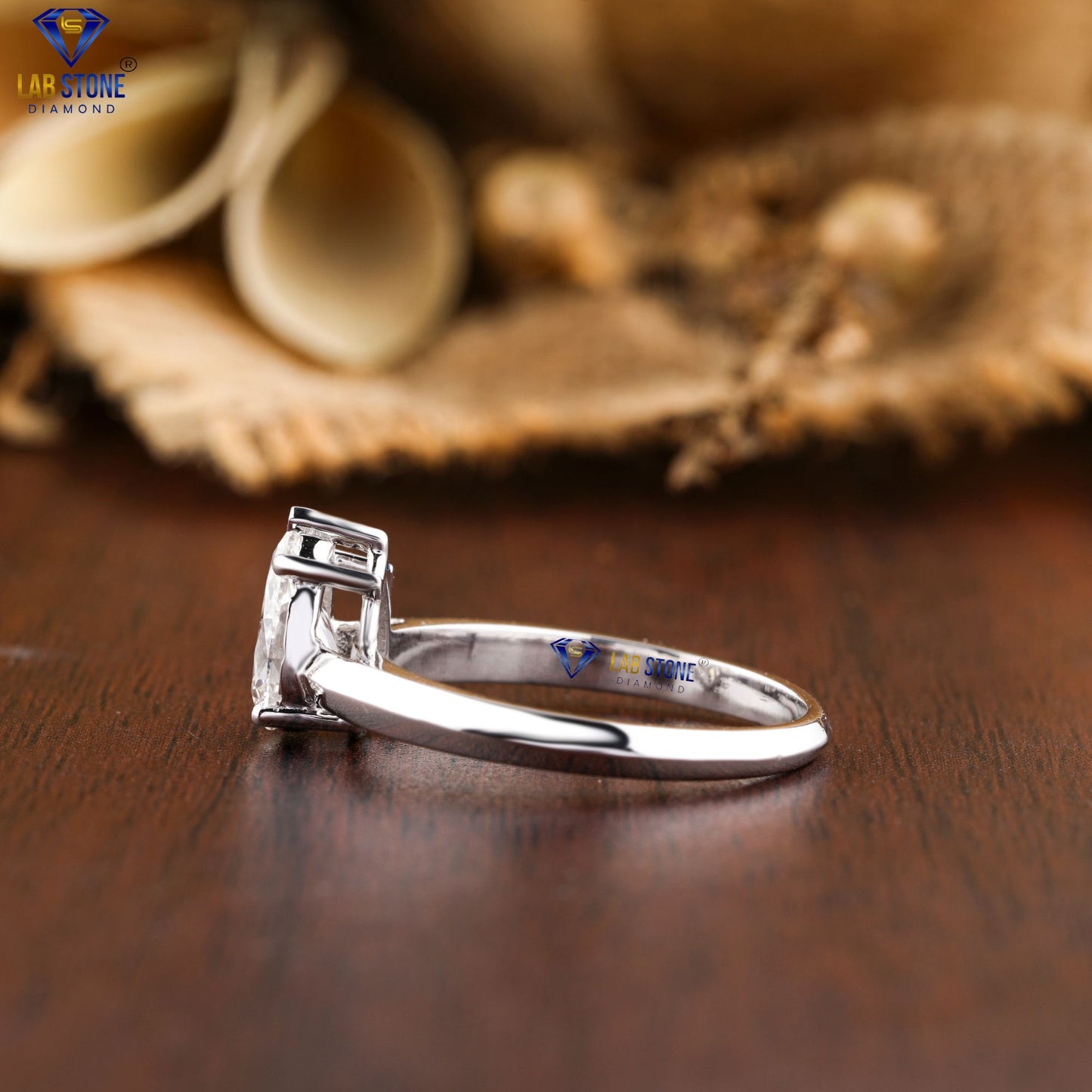 0.97 TDW Pear Cut Women’s Solitaire Diamond Ring