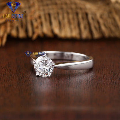 1.57 TDW Round Cut Diamond Simple Solitaire Ring