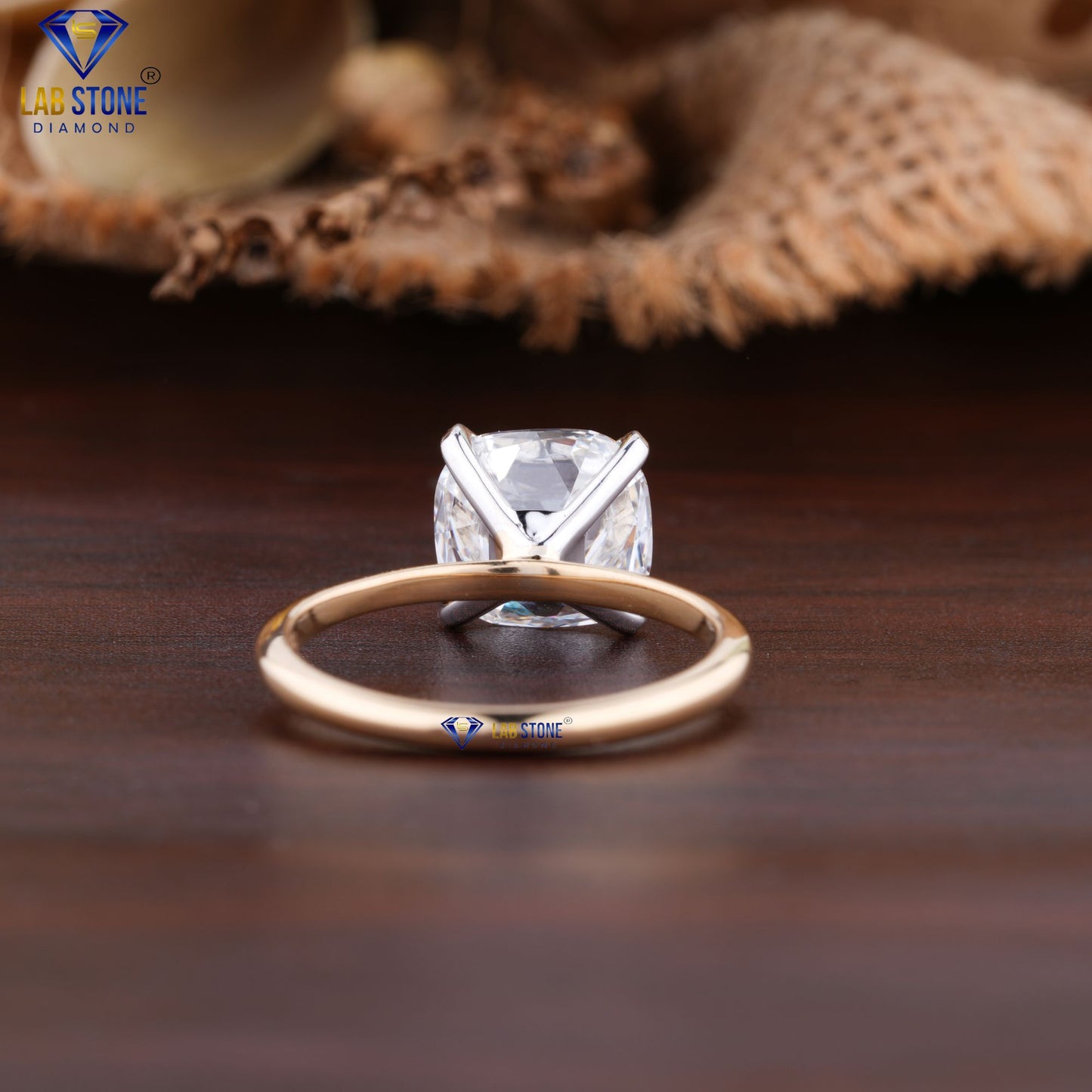 3.05 TDW Cushion Cut Diamond Solitaire Ring