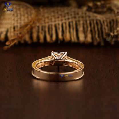 1.22 TDW Heart Cut Solitaire Diamond Ring