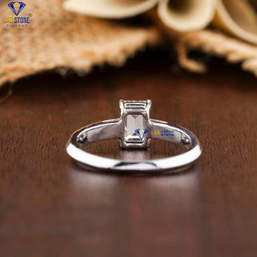 0.85 TDW Emerald Cut Women’s Solitaire Diamond Ring