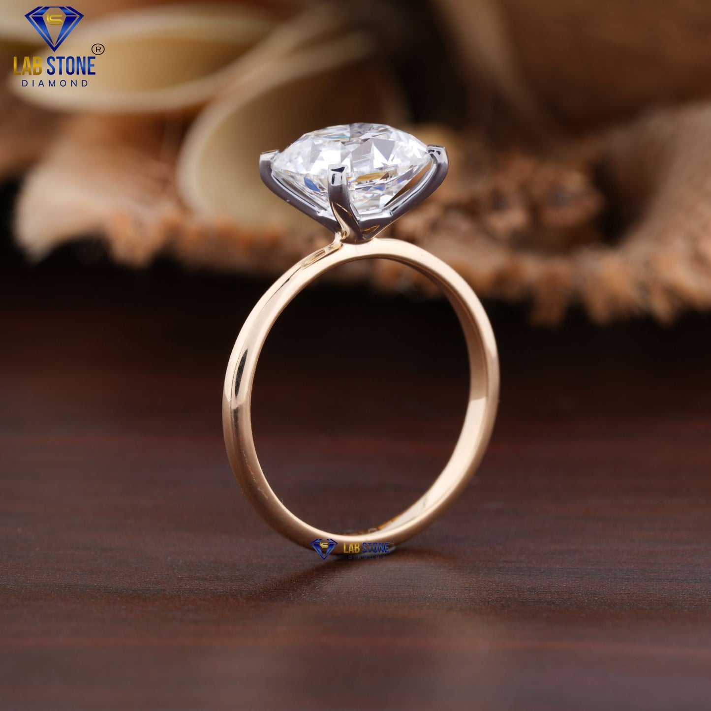 3.05 TDW Cushion Cut Diamond Solitaire Ring