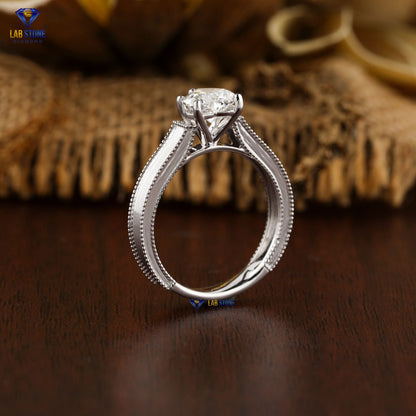 1.30 TDW Heart Cut Diamond Solitaire Ring