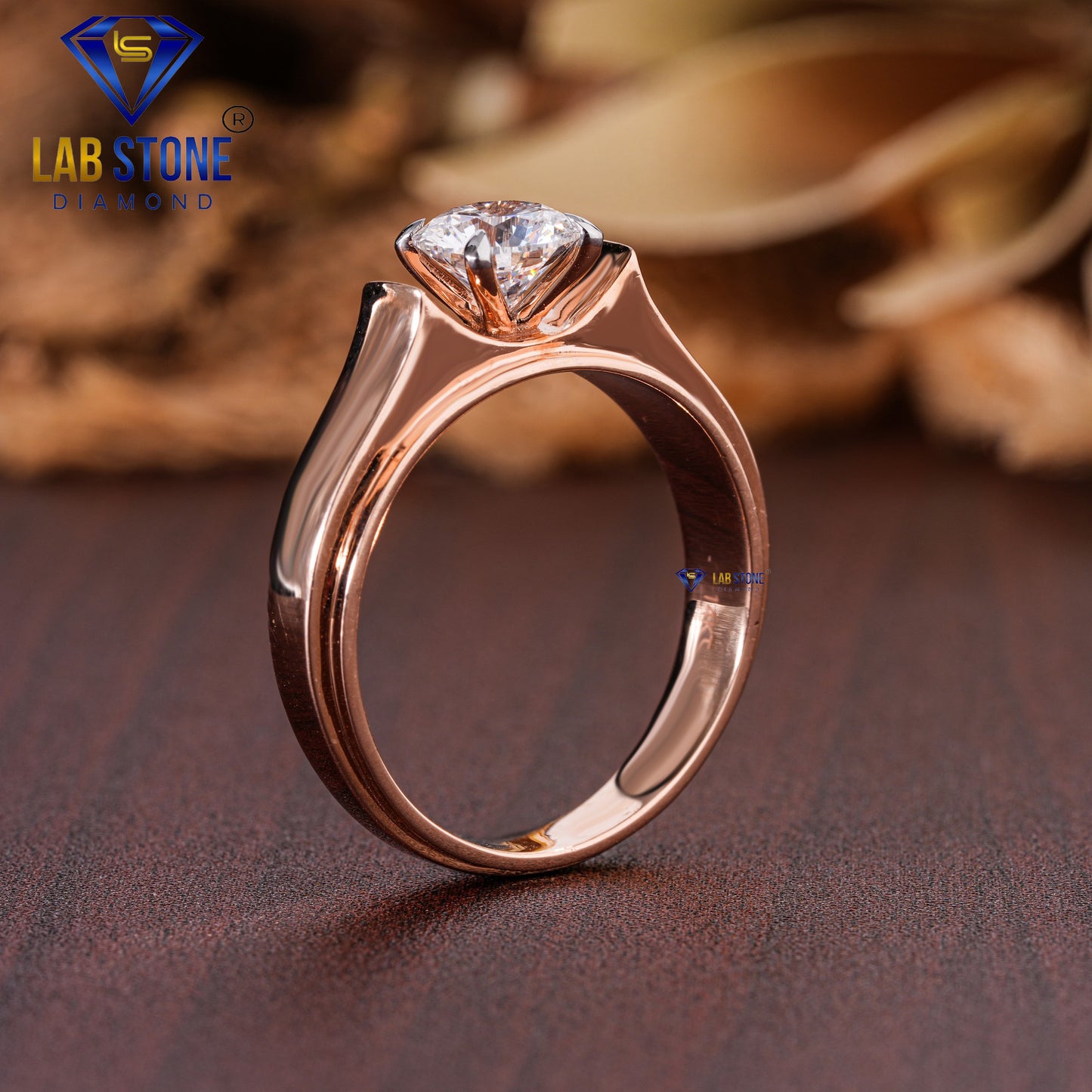 1.00 TDW Round Cut Diamond Solitaire Engagement Ring