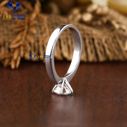 1.57 TDW Round Cut Diamond Simple Solitaire Ring