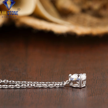 0.40 TDW Round Cut Diamond Solitaire Pendant with Chain