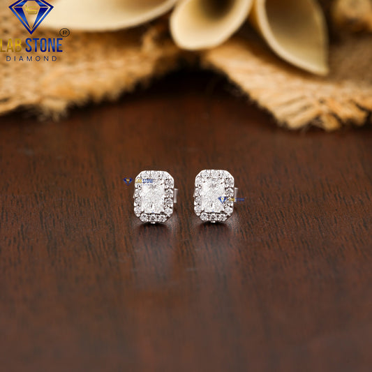 0.42 TDW Radiant & Round Cut Diamond Stud Earrings