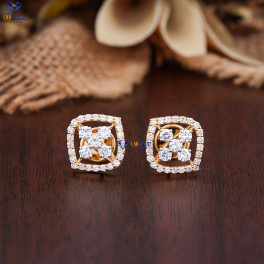 0.99 TDW Round Cut Diamond Stud Earring