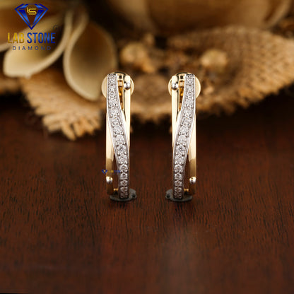 0.434 TDW Round Cut Diamond Hoop Earring