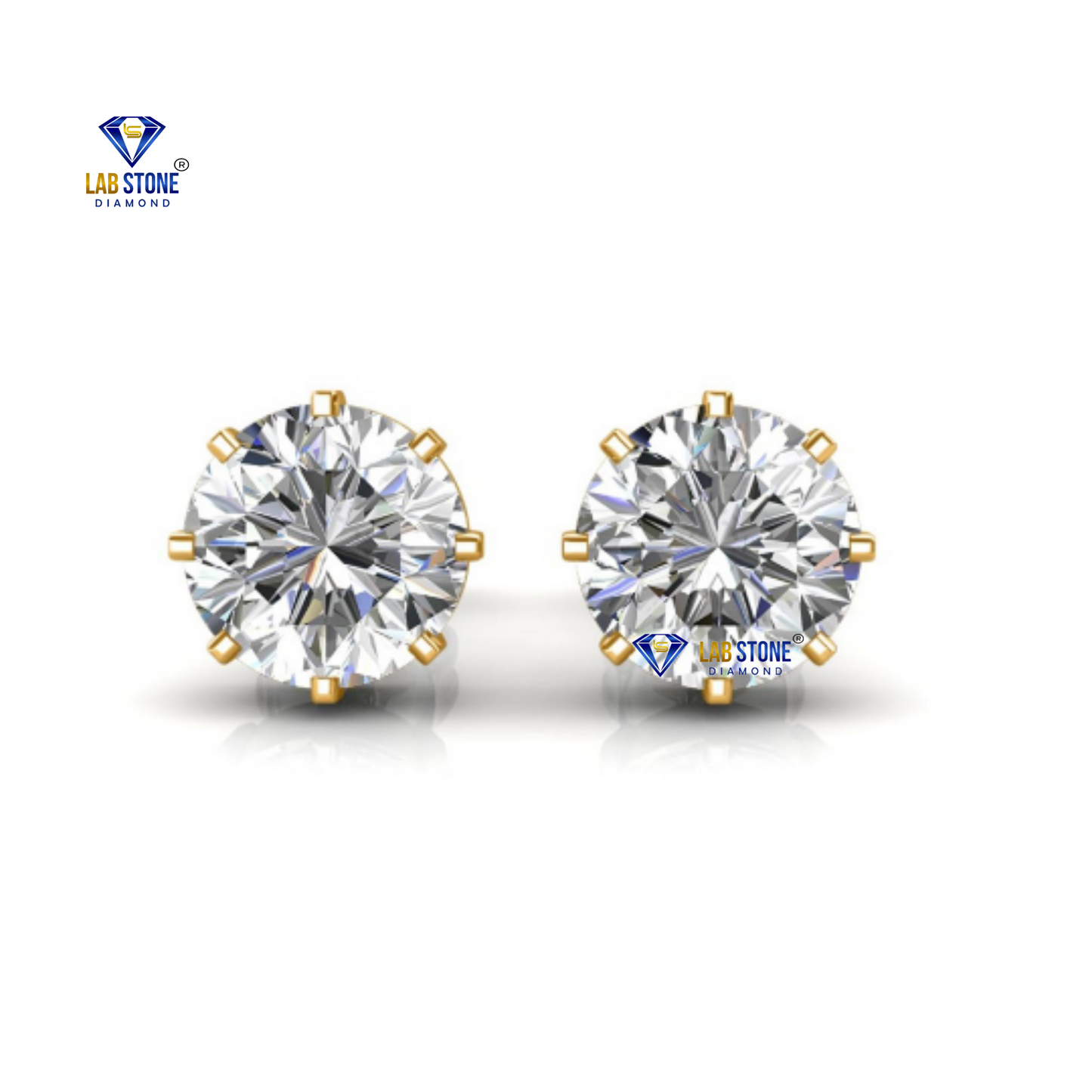 0.60 TDW Round Cut Diamond Stud Earrings