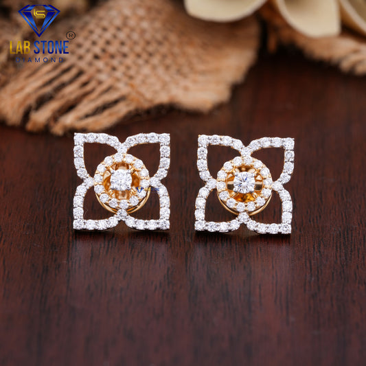 1.10 TDW Round Cut Diamond Stud Earring