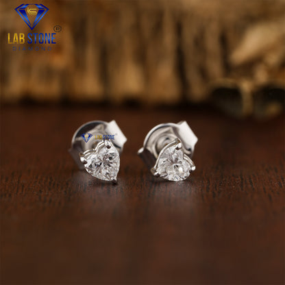 1.00 TDW Heart Cut Diamond Stud Earring