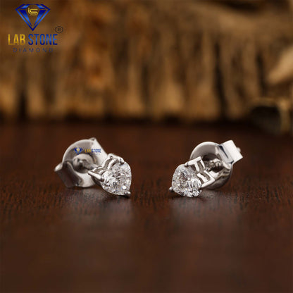 1.00 TDW Heart Cut Diamond Stud Earring