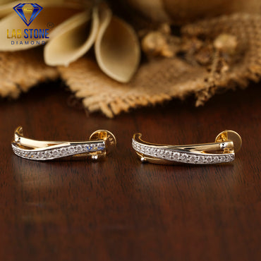 0.434 TDW Round Cut Diamond Hoop Earring