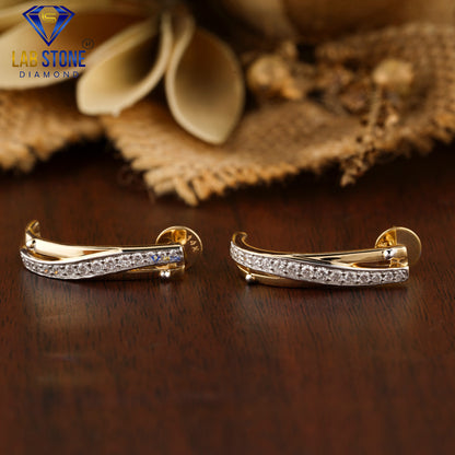 0.434 TDW Round Cut Diamond Hoop Earring