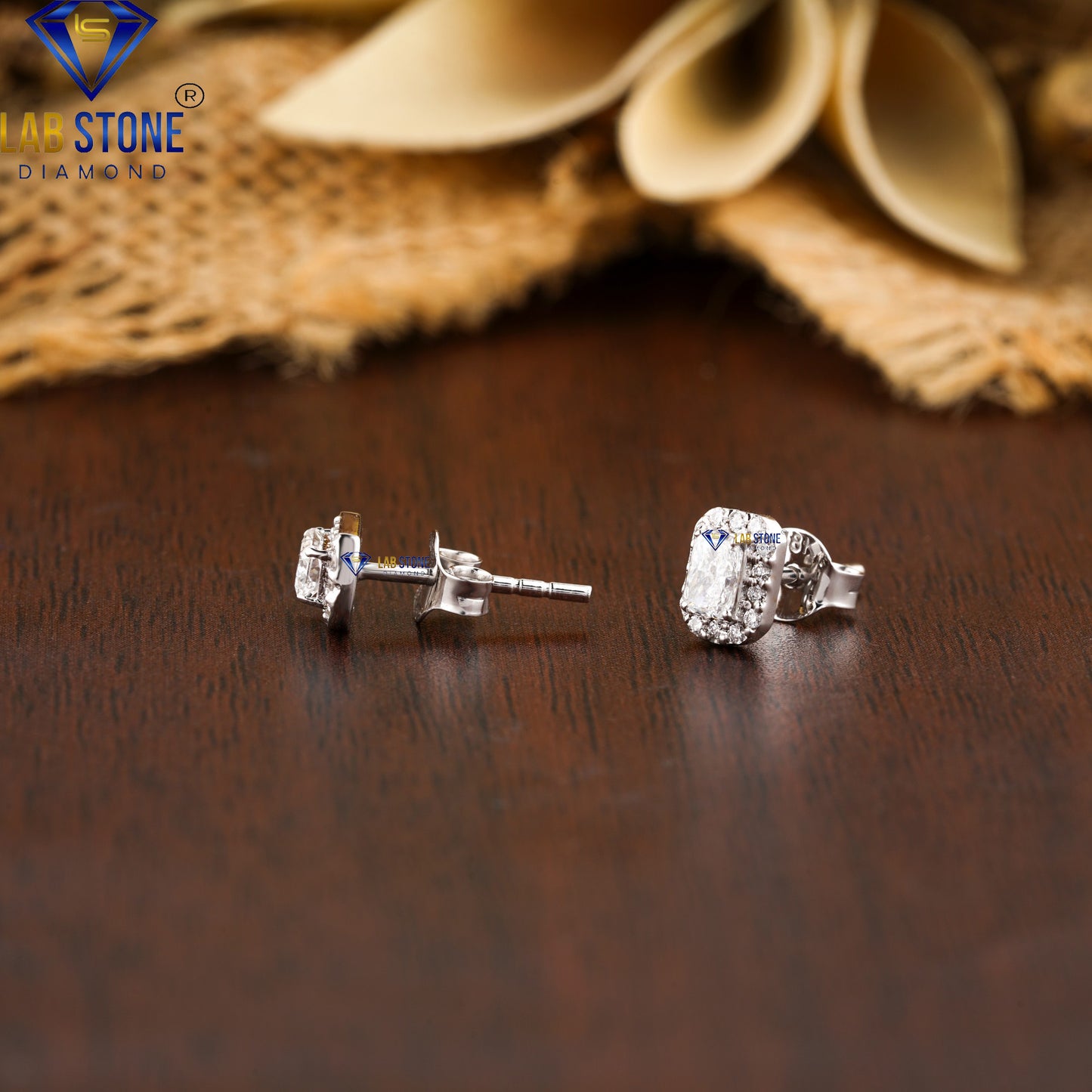 0.42 TDW Radiant & Round Cut Diamond Stud Earrings