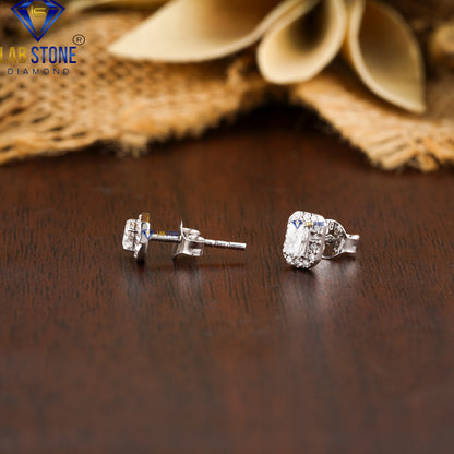 0.42 TDW Radiant & Round Cut Diamond Stud Earrings