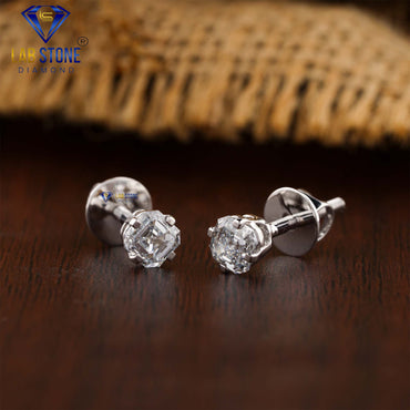 0.75 TDW Asscher Cut Diamond Stud Earrings