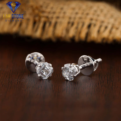 0.75 TDW Asscher Cut Diamond Stud Earrings