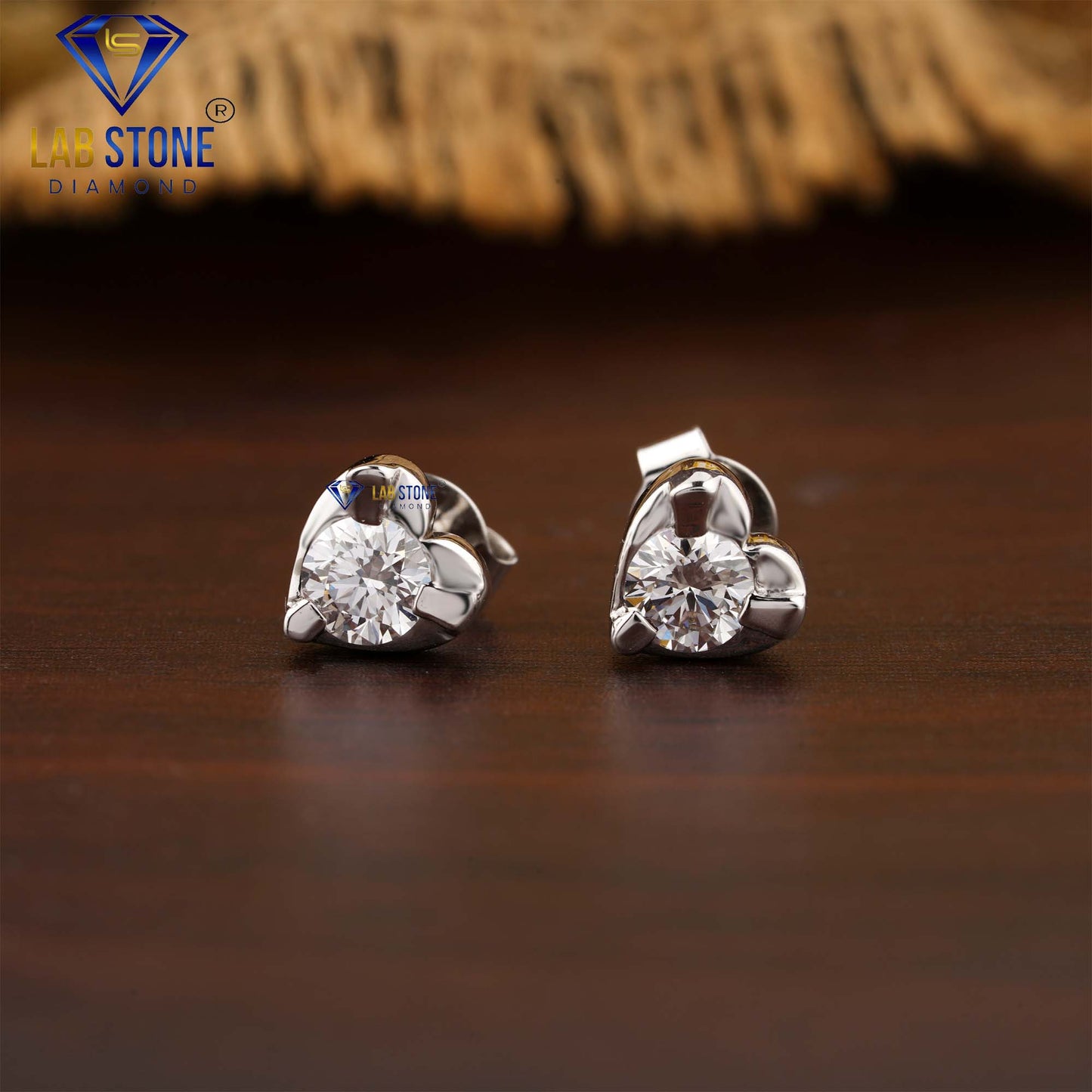 0.68 TDW Round Cut Diamond Solitaire Stud Earring