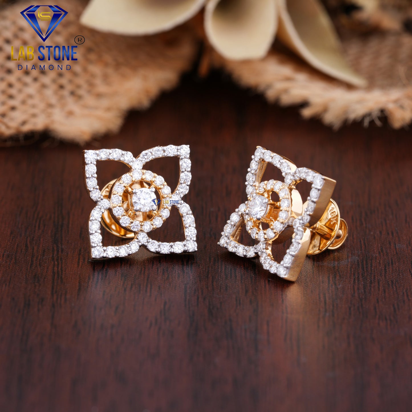 1.10 TDW Round Cut Diamond Stud Earring