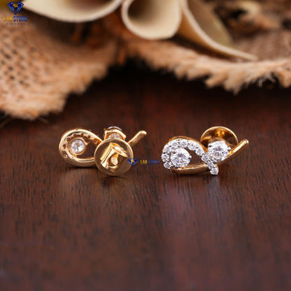0.58 TDW Round Cut Diamond Stud Earring