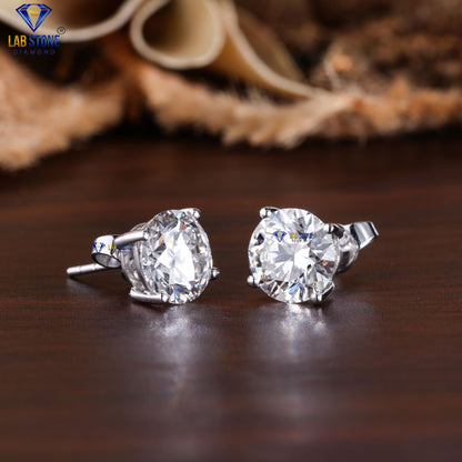 4.00 TDW Round Cut Diamond Stud Earrings