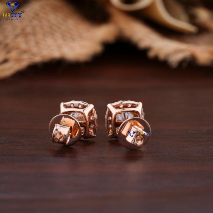 1.81 TDW Round Cut Diamond Stud Earring