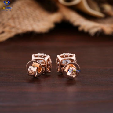 1.81 TDW Round Cut Diamond Stud Earring
