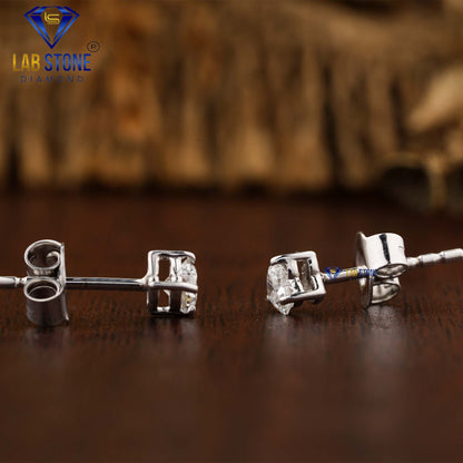 1.00 TDW Heart Cut Diamond Stud Earring